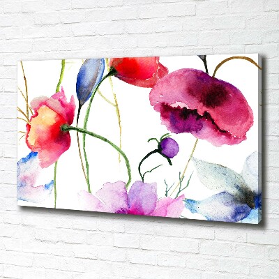 Cuadro canvas con impresión uv duradera horizontal Amapolas