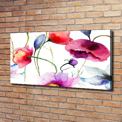 Cuadro canvas con impresión uv duradera horizontal Amapolas