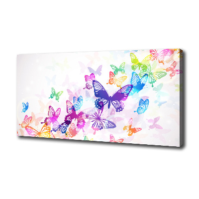 Cuadro canvas con impresión uv duradera horizontal mariposas coloridas