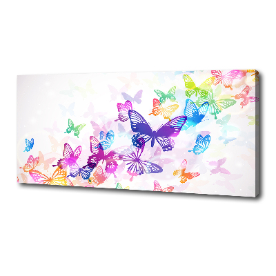 Cuadro canvas con impresión uv duradera horizontal mariposas coloridas