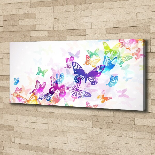 Cuadro canvas con impresión uv duradera horizontal mariposas coloridas