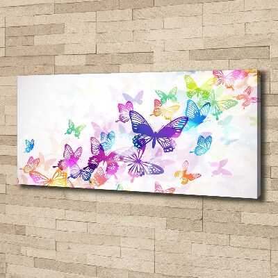 Cuadro canvas con impresión uv duradera horizontal mariposas coloridas