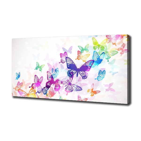 Cuadro canvas con impresión uv duradera horizontal mariposas coloridas
