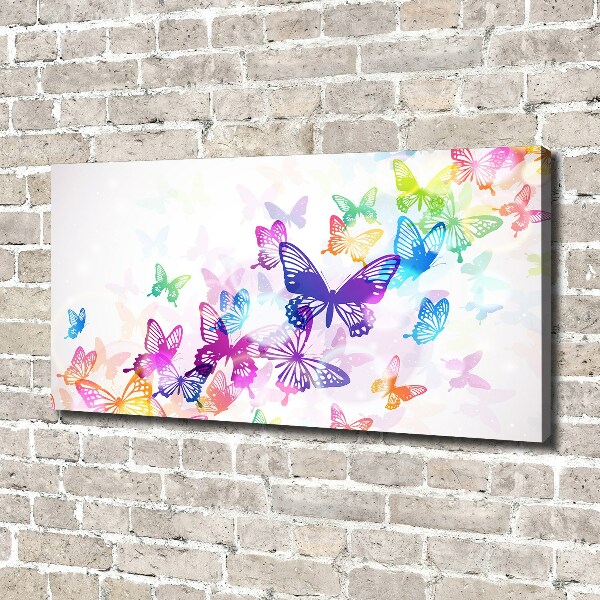 Cuadro canvas con impresión uv duradera horizontal mariposas coloridas
