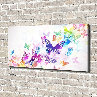 Cuadro canvas con impresión uv duradera horizontal mariposas coloridas