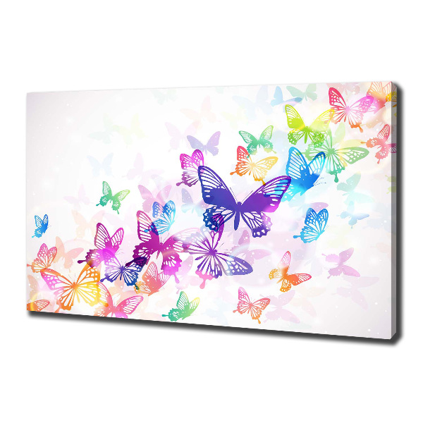 Cuadro canvas con impresión uv duradera horizontal mariposas coloridas