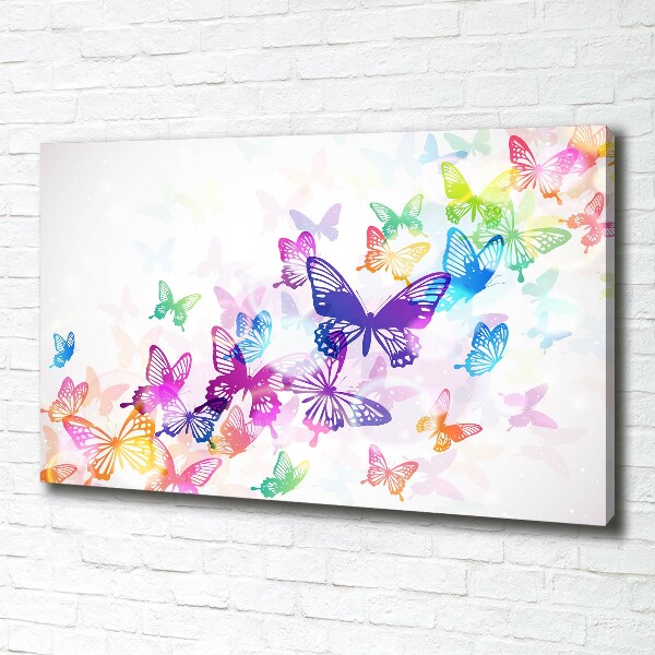 Cuadro canvas con impresión uv duradera horizontal mariposas coloridas
