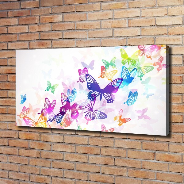 Cuadro canvas con impresión uv duradera horizontal mariposas coloridas