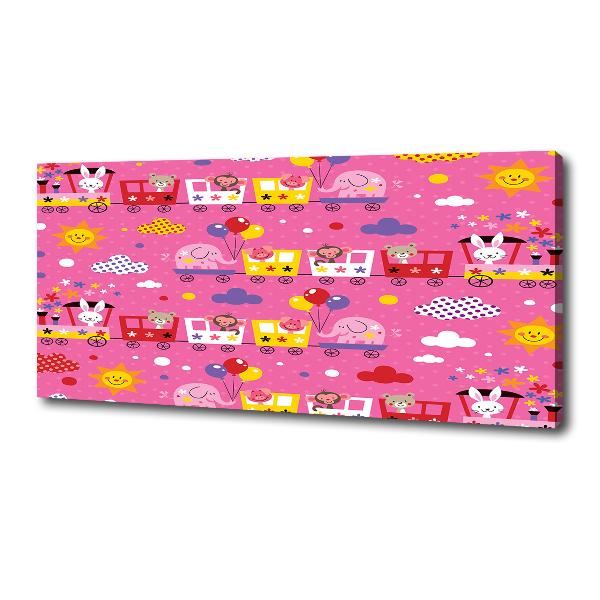 Fotocuadro en lienzo de alta calidad horizontal Animales en el tren