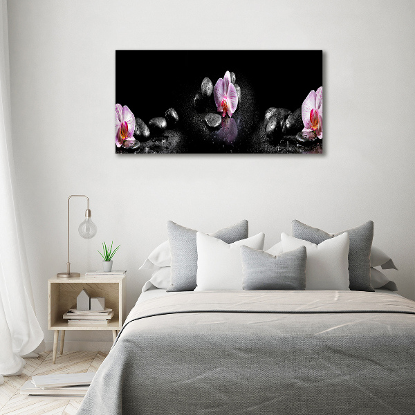 Cuadro canvas moderno de gran formato horizontal Orquídea