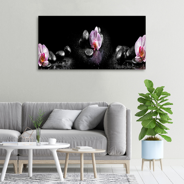 Cuadro canvas moderno de gran formato horizontal Orquídea