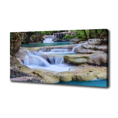 Cuadro canvas con impresión uv duradera horizontal Cascada en el bosque