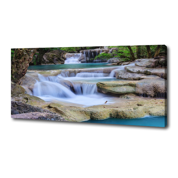 Cuadro canvas con impresión uv duradera horizontal Cascada en el bosque