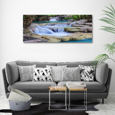 Cuadro canvas con impresión uv duradera horizontal Cascada en el bosque