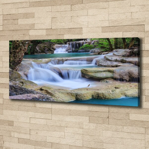Cuadro canvas con impresión uv duradera horizontal Cascada en el bosque