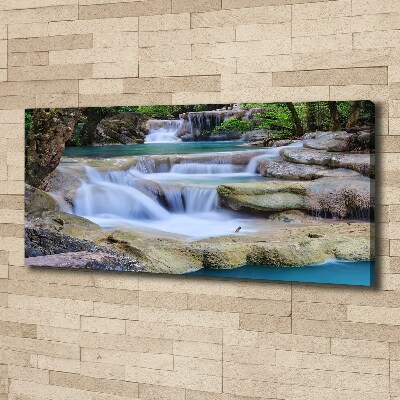 Cuadro canvas con impresión uv duradera horizontal Cascada en el bosque