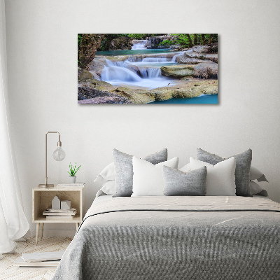 Cuadro canvas con impresión uv duradera horizontal Cascada en el bosque