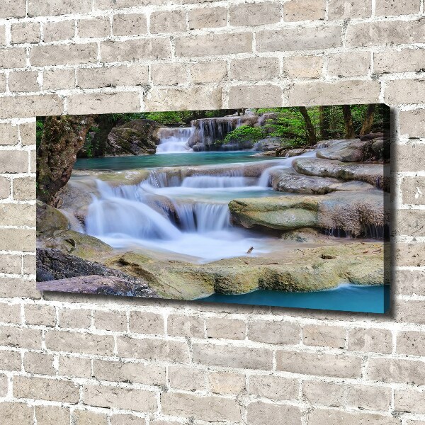 Cuadro canvas con impresión uv duradera horizontal Cascada en el bosque