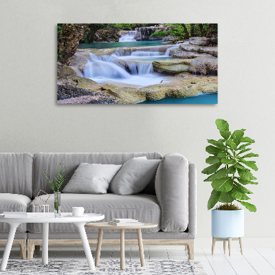 Cuadro canvas con impresión uv duradera horizontal Cascada en el bosque