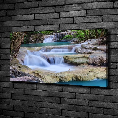 Cuadro canvas con impresión uv duradera horizontal Cascada en el bosque