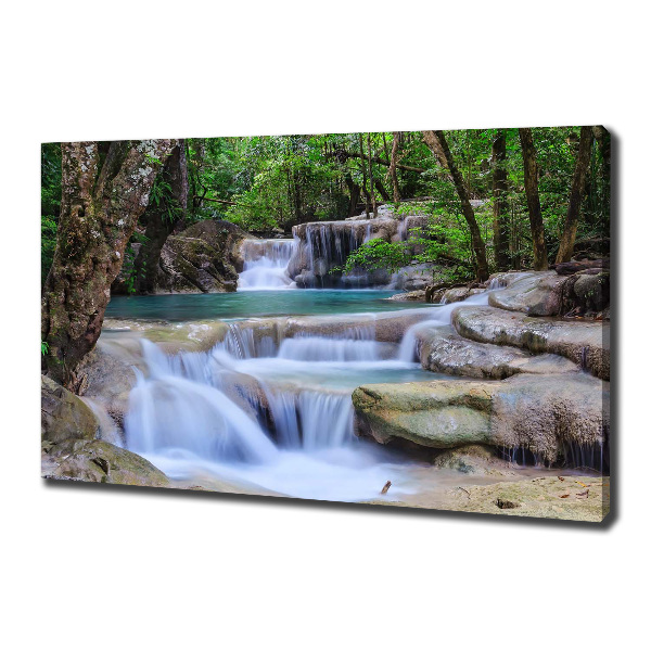 Cuadro canvas con impresión uv duradera horizontal Cascada en el bosque