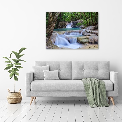 Cuadro canvas con impresión uv duradera horizontal Cascada en el bosque