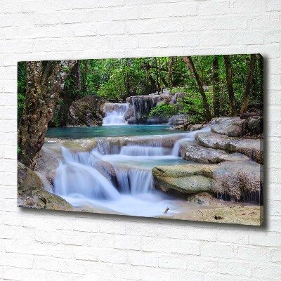 Cuadro canvas con impresión uv duradera horizontal Cascada en el bosque