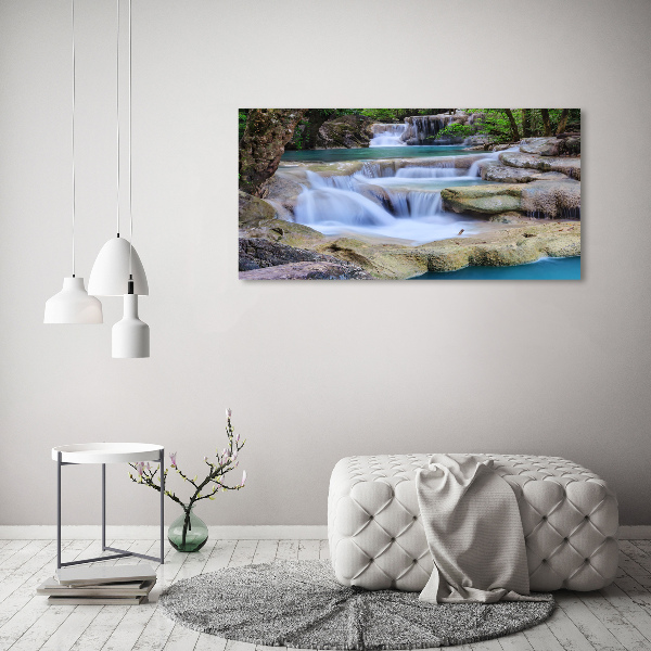 Cuadro canvas con impresión uv duradera horizontal Cascada en el bosque