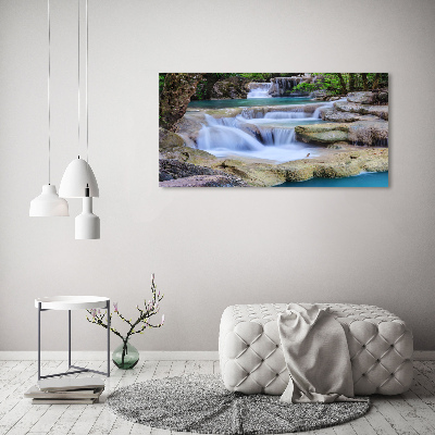 Cuadro canvas con impresión uv duradera horizontal Cascada en el bosque