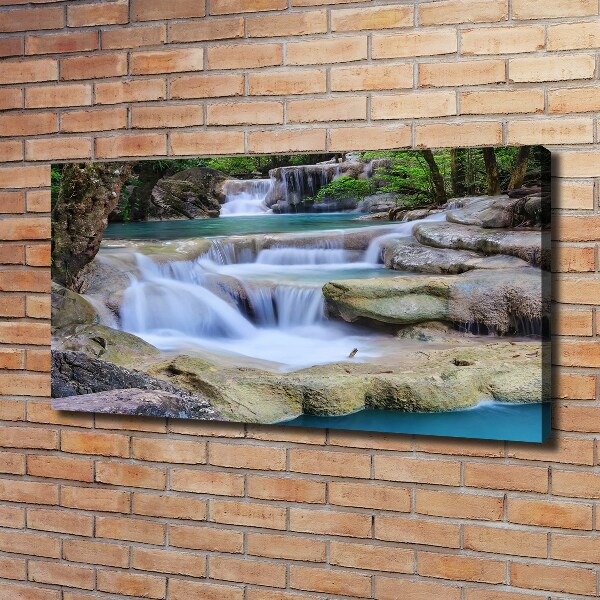 Cuadro canvas con impresión uv duradera horizontal Cascada en el bosque