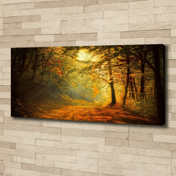 Cuadro canvas moderno de gran formato horizontal Bosque en otoño