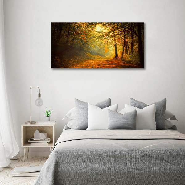 Cuadro canvas moderno de gran formato horizontal Bosque en otoño