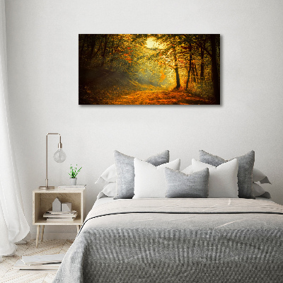 Cuadro canvas moderno de gran formato horizontal Bosque en otoño
