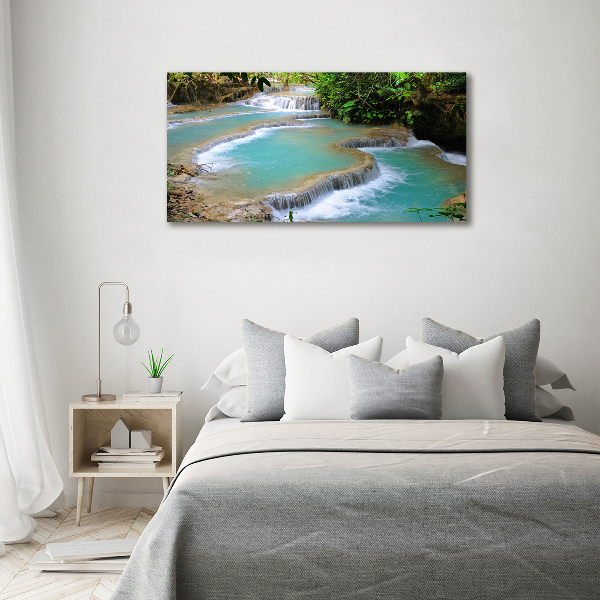 Fotocuadro en lienzo de alta calidad horizontal Cascada en el bosque