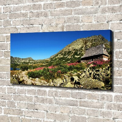 Cuadro canvas moderno de gran formato horizontal Cabaña de pastor en el valle