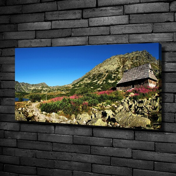 Cuadro canvas moderno de gran formato horizontal Cabaña de pastor en el valle