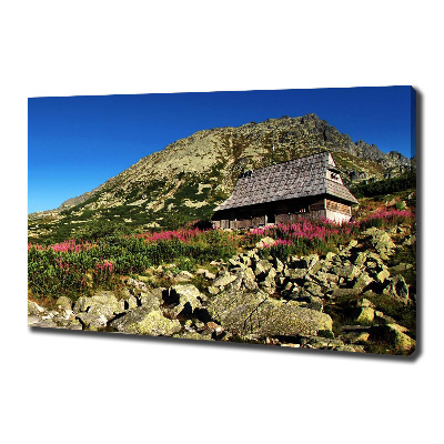 Cuadro canvas moderno de gran formato horizontal Cabaña de pastor en el valle