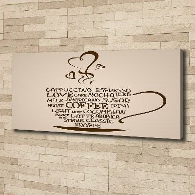 Fotocuadro en lienzo de alta calidad horizontal Una taza de café