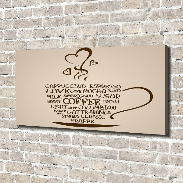 Fotocuadro en lienzo de alta calidad horizontal Una taza de café