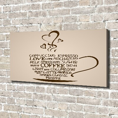 Fotocuadro en lienzo de alta calidad horizontal Una taza de café