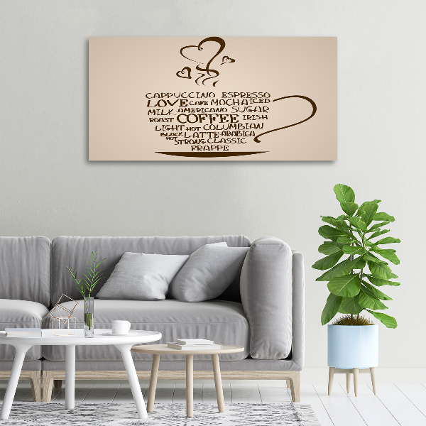 Fotocuadro en lienzo de alta calidad horizontal Una taza de café