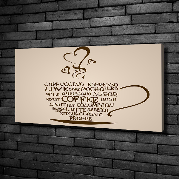 Fotocuadro en lienzo de alta calidad horizontal Una taza de café