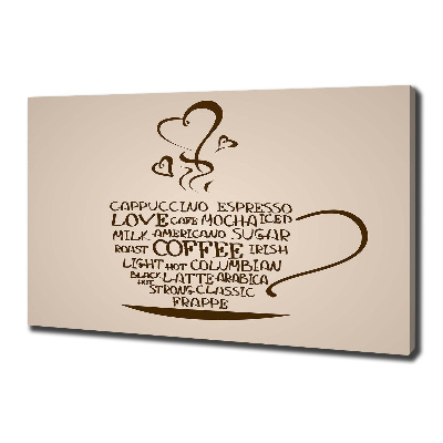 Fotocuadro en lienzo de alta calidad horizontal Una taza de café