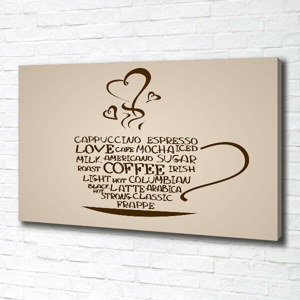 Fotocuadro en lienzo de alta calidad horizontal Una taza de café