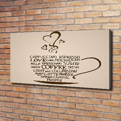 Fotocuadro en lienzo de alta calidad horizontal Una taza de café