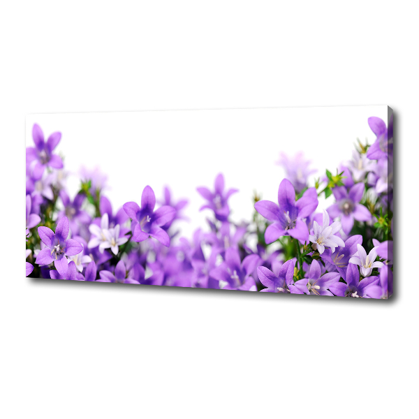 Cuadro canvas moderno de gran formato horizontal Campanas moradas