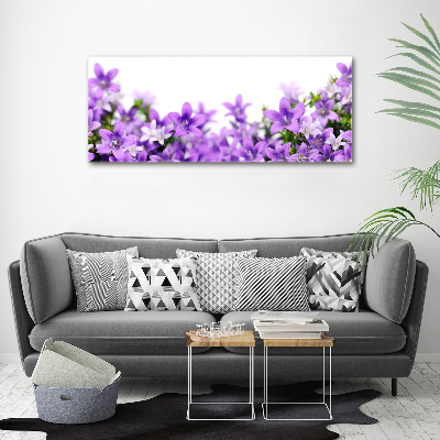 Cuadro canvas moderno de gran formato horizontal Campanas moradas