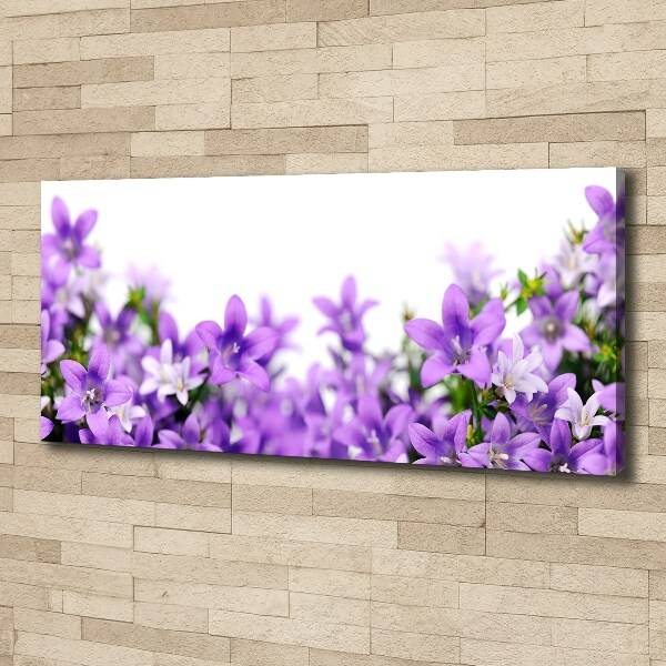 Cuadro canvas moderno de gran formato horizontal Campanas moradas