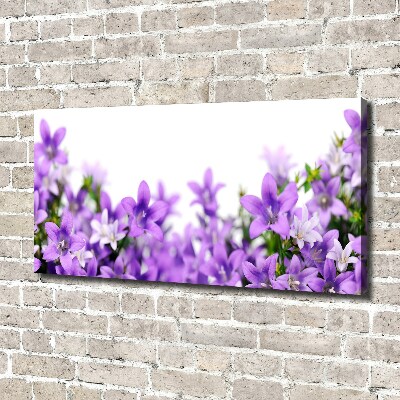 Cuadro canvas moderno de gran formato horizontal Campanas moradas