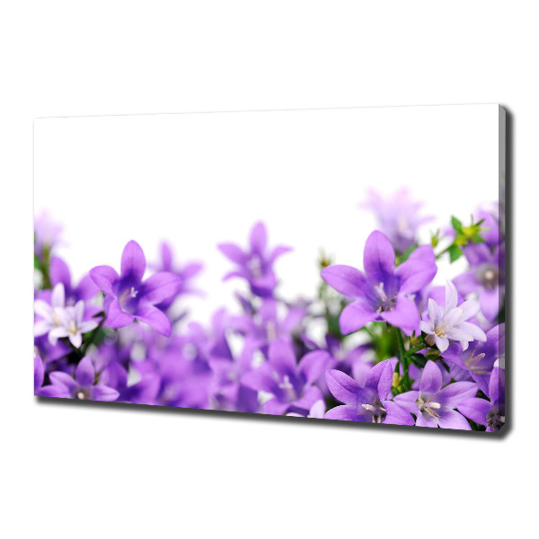 Cuadro canvas moderno de gran formato horizontal Campanas moradas